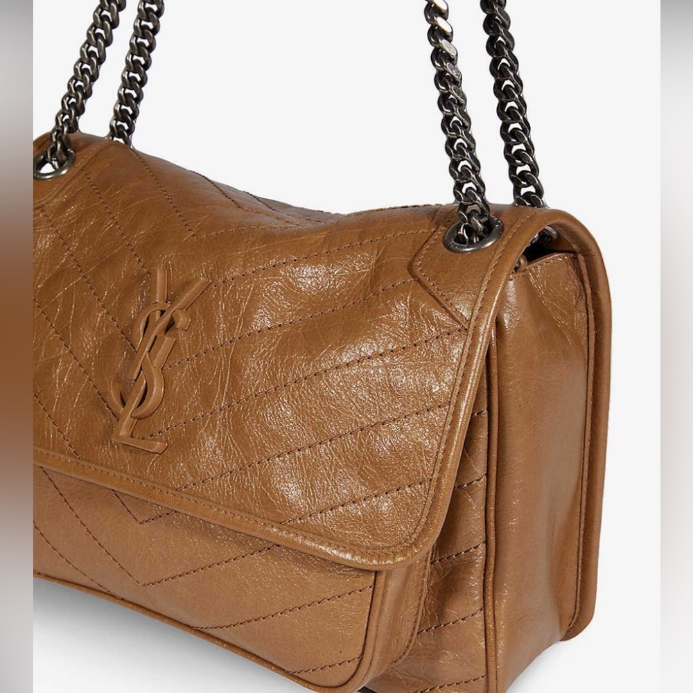 YSL Saint Laurent Niki Bag MediumChevron Neutral Pristine Condition original box
